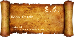 Raab Ottó névjegykártya